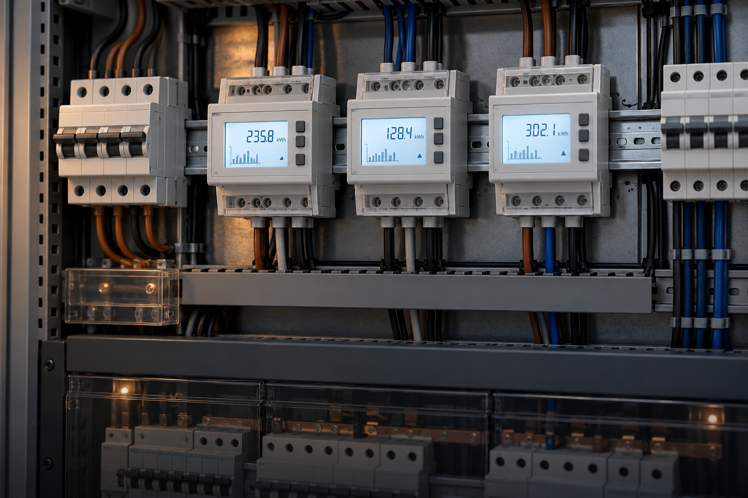 Digitale Energiezähler in einer Verteilung